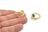 Brass Ring Setting, Raw Brass Adjustable Rings With 1 Stone Settings - Pad Size 6mm N2533