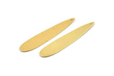 Gold Drop Charm, 4 Gold Plated Brass Drop Charms With 1 Hole, Earrings, Findings (47x10x0.50mm) D1062