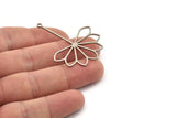 Steel Flower Charm, Stainless Steel Flower Charms With 1 Loop, Charm Earrings (45x35x0.80mm) SMP1439