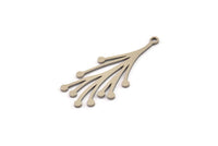 Steel Leaf Charm, Stainless Steel Branch Charms With 1 Loop, Charm Pendants (34x14x0.80mm) SMP1449