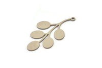Steel Leaf Charm, Stainless Steel Leaf Charms With 1 Loop, Charm Pendants (37x20x0.80mm) SMP1448