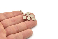 Steel Leaf Charm, Stainless Steel Leaf Charms With 1 Loop, Charm Pendants (37x20x0.80mm) SMP1448
