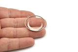 Steel Moon Charm, Stainless Steel Round Charms With 1 Loop, Crescent Moon (32x30x0.80mm) SMP1450