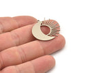 Steel Moon Charm, Stainless Steel Crescent Moon And Sun Shaped Charms With 1 Loop (27x27x0.80mm) SMP1443