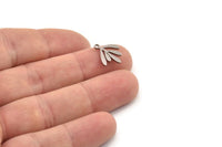 Steel Leaf Charm, Stainless Steel Leaf Charms With 1 Loop, Charm Pendants (14x13x0.80mm) SMP1437