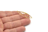 Brass Marquise Charm, Raw Brass Marquise Charms With 1 Loop, Earrings, Pendants (40x14x0.80mm) SMP1459