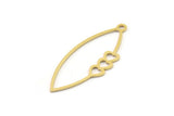 Brass Heart Charm, Raw Brass Marquise Charms With 1 Loop, Earrings, Pendants (40x17x0.80mm) SMP1468