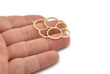 Brass Geometric Charm, Raw Brass Circle Charms With 1 Loop, Charm Earrings (42x29x0.80mm) SMP1455