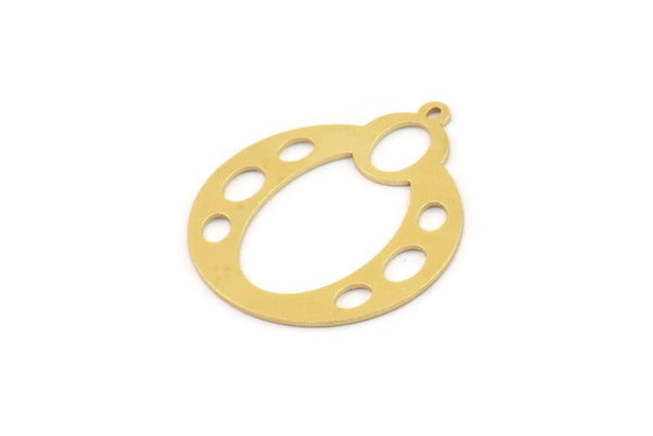 Brass Geometric Charm, Raw Brass Circle Charms With 1 Loop, Charm Earrings (30x25x0.60mm) SMP1465