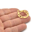 Brass Geometric Charm, Raw Brass Circle Charms With 1 Loop, Charm Earrings (30x25x0.60mm) SMP1465