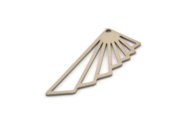 Steel Geometric Charm, Stainless Steel Charms With 1 Hole (30x12x0.80mm) SMP1480
