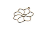 Steel Flower Charm, Stainless Steel Flower Charms With 1 Loop, Charm Pendants, Findings (30x26x0.80mm) SMP1474