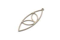 Steel Marquise Charm, Stainless Steel Marquise Charms With 1 Loop, Earrings, Pendants (40x14x0.80mm) SMP1473