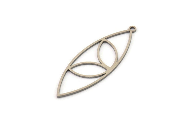 Steel Marquise Charm, Stainless Steel Marquise Charms With 1 Loop, Earrings, Pendants (40x14x0.80mm) SMP1473