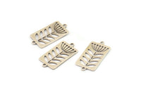 Silver Leaf Charm, 8 Antique Silver Plated Brass Dandelion Charms With 2 Loops, Charm Pendants (22x12x0.60mm) A3335