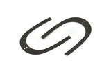 Black Geometric Charm, 4 Oxidized Black Brass U Shaped Pendants With 2 Holes, Charms, Findings (42x35x0.50mm) E590