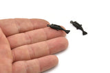 Black Koi Fish Charm, 4 Oxidized Black Brass Koi Fish Pendants, Jewelry Supplies, Findings (27x8mm) N0422