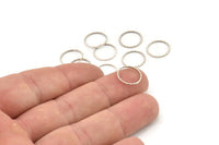 Gümüş Daire Yüzükler, 25 Dokulu Antik Gümüş Kaplama Pirinç Daire Bağlantı Parçası (12 mm) A0583