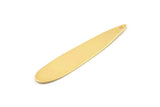 Gold Drop Charm, 4 Gold Plated Brass Drop Charms With 1 Hole, Earrings, Findings (47x10x0.50mm) D1062