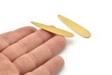 Gold Drop Charm, 4 Gold Plated Brass Drop Charms With 1 Hole, Earrings, Findings (47x10x0.50mm) D1062