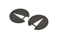 Black Round Charm, 6 Textured Oxidized Black Brass Round Charms With 1 Hole, Earrings, Findings (25x24x0.80mm) D950 H0268