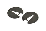 Black Round Charm, 6 Textured Oxidized Black Brass Round Charms With 1 Hole, Earrings, Findings (25x24x0.80mm) D950 H0268