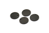 Black Cabochon Tag, 24 Textured Oxidized Black Brass Cabochon Tags With 1 Hole, Stamping Tags (10x1mm) D1377 H0907