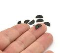 Black Semi Circle, 24 Oxidized Black Brass Half Moon Connector With 2 Holes, Charms, Pendants (10x5x1mm) D1382 H0883