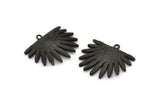 Siyah Güneş Tılsımı, 1 Halkalı Oksitlenmiş Siyah Pirinç Güneş Tılsımı, Kolye Uçları, Küpeler (26x24x2mm) N1270 H0988