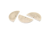 Half Moon Charm, 4 Antique Silver Plated Brass Semi Circle Blanks With 1 Hole (30x15x0.80mm) A0596