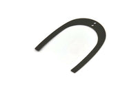 Black Geometric Charm, 4 Oxidized Black Brass U Shaped Pendants With 2 Holes, Charms, Findings (42x35x0.50mm) E590