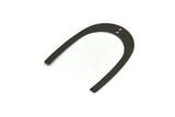 Black Geometric Charm, 4 Oxidized Black Brass U Shaped Pendants With 2 Holes, Charms, Findings (42x35x0.50mm) E590