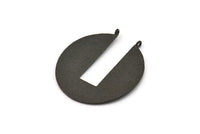 Black Geometric Pendant, Oxidized Black Brass Geometric Pendants With 2 Loops, Findings (38x36x0.80mm) N0927