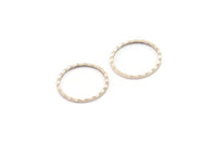Gümüş Daire Yüzükler, 25 Dokulu Antik Gümüş Kaplama Pirinç Daire Bağlantı Parçası (12 mm) A0583