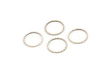 Gümüş Daire Yüzükler, 25 Dokulu Antik Gümüş Kaplama Pirinç Daire Bağlantı Parçası (12 mm) A0583