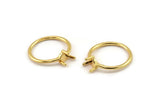 Gold Claw Ring, 4 Gold Plated Brass 3 Claw Ring Blanks For Stones N1956