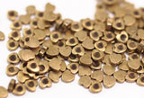Brass Heart Bead, 100 Raw Brass Heart Settings  (4mm) F071