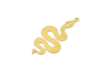 Brass Snake Charm, Raw Brass Snake Charms With 1 Loop, Pendants, Findings (40x18x0.60mm) SMP1487