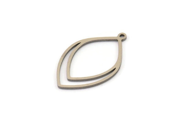 Steel Drop Charm, Stainless Steel Drop Shaped Charms With 1 Loop, Findings (24x15.5x0.80mm) SMP1499