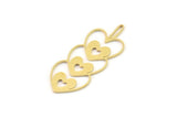 Brass Heart Charm, Raw Brass Heart Charms, Earrings, Pendants (40x16x0.80mm) SMP1491