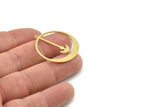Brass Geometric Charm, Raw Brass Circle Charms, Brass Moon Charms With 1 Loop (33x30x0.80mm) SMP1492
