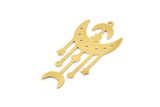 Brass Moon Charm, Raw Brass Crescent Moon Charms With 1 Loop, Brass Star Charms (44x22x0.80mm) SMP1483