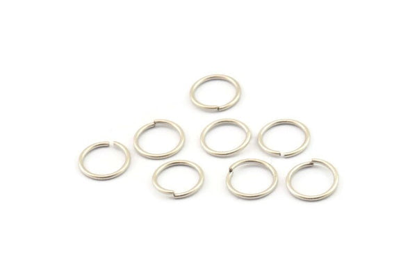 10mm Jump Ring - 50 Antique Silver Plated Brass Jump Rings (10x0.90mm) A0324 Q0064