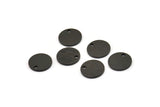 Black Cabochon Tag, 24 Textured Oxidized Black Brass Cabochon Tags With 1 Hole, Stamping Tags (10x1mm) D1377 H0907