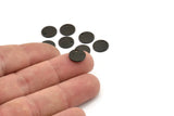Black Cabochon Tag, 24 Textured Oxidized Black Brass Cabochon Tags With 1 Hole, Stamping Tags (10x1mm) D1377 H0907