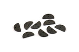 Black Semi Circle, 24 Oxidized Black Brass Half Moon Connector With 2 Holes, Charms, Pendants (10x5x1mm) D1382 H0883