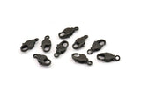 Black Parrot Clasp, 6 Oxidized Black Brass Swivel Lobster Claw Clasps (15x6mm) Bs-1222--n0594