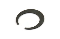 Black Moon Blank, 4 Oxidized Black Brass Crescent Moon Blanks, Pendants, Earrings, Findings (28.5x27.5x5x1mm) E014