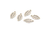 Silver Leaf Charm, 50 Antique Silver Plated Brass Leaf Charms With 1 Loop (10x5X0.40mm) Y222