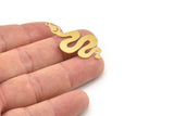 Brass Snake Charm, Raw Brass Snake Charms With 1 Loop, Pendants, Findings (40x18x0.60mm) SMP1487